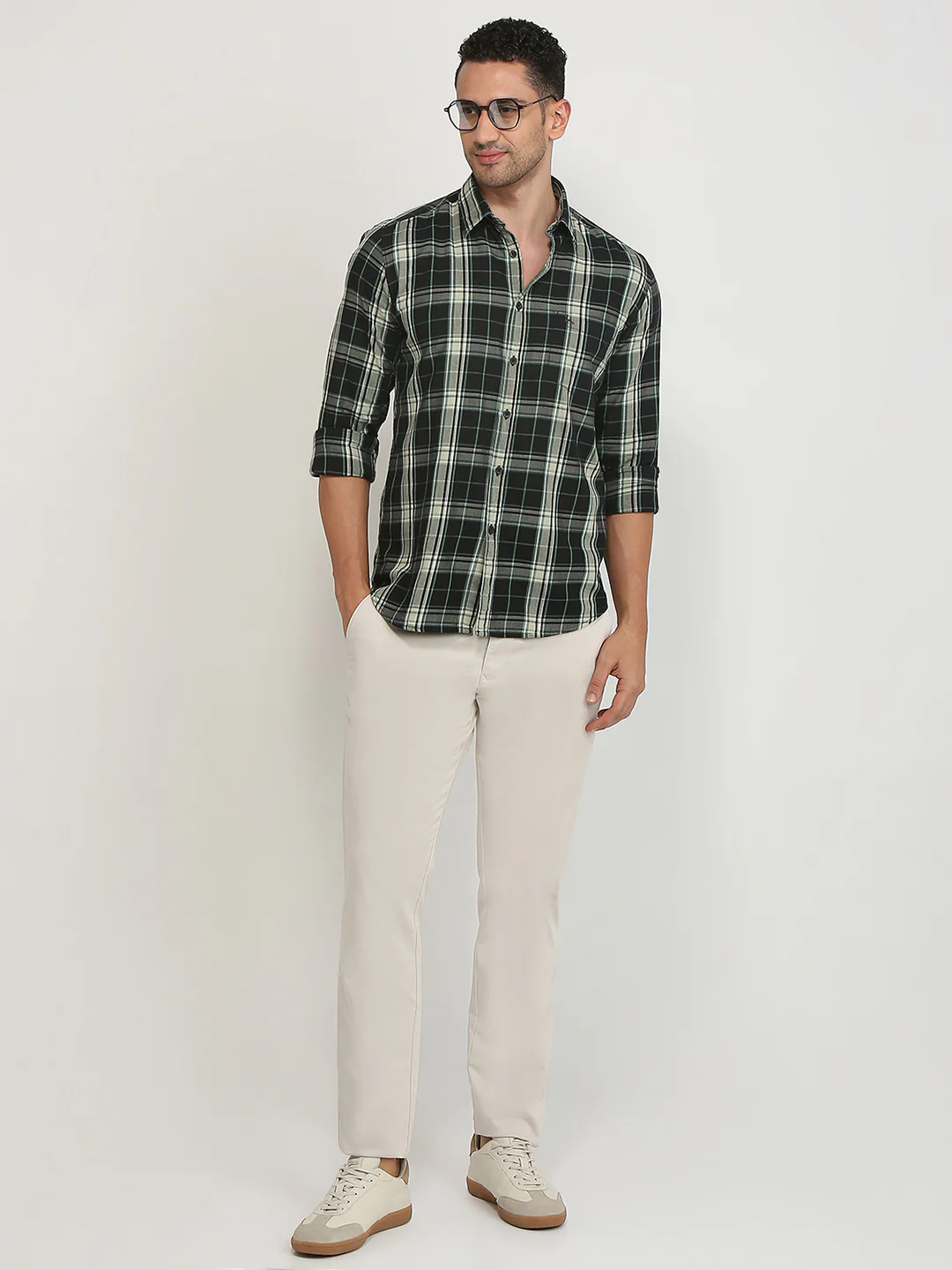 Parx Men Black Checks Slim Fit Cotton Casual Shirt - Image 5