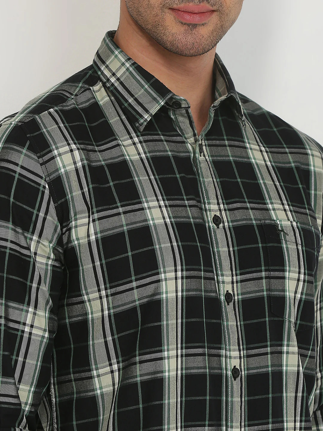 Parx Men Black Checks Slim Fit Cotton Casual Shirt - Image 6