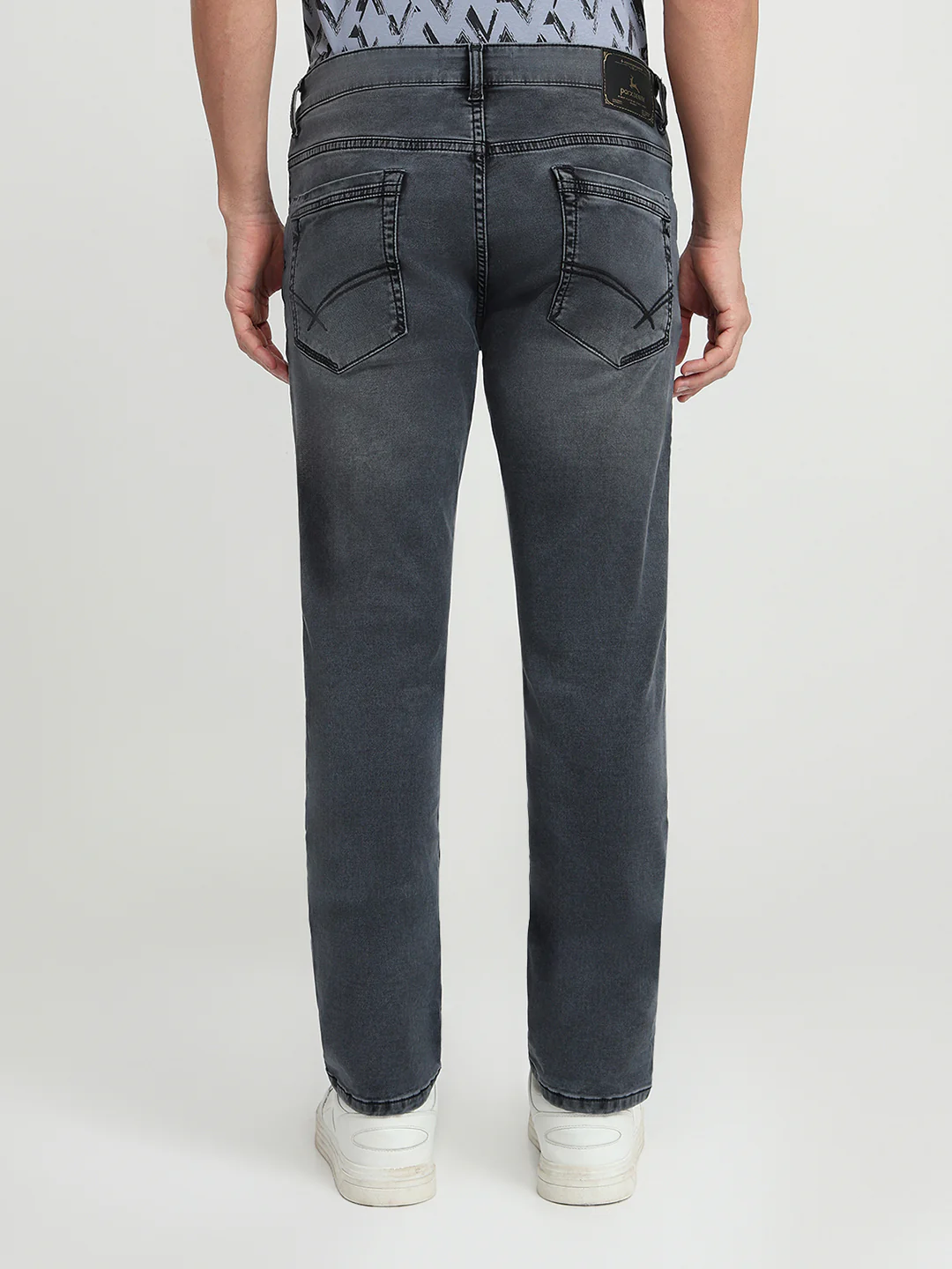Parx Men Black Dobby Slim Tapered Fit Cotton Blend Jeans - Image 4