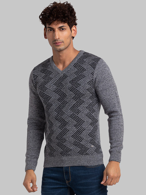 Parx Men Black Jacquard Acrylic Sweater - Image 3