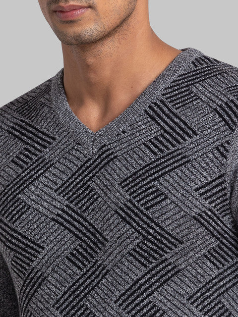 Parx Men Black Jacquard Acrylic Sweater - Image 6