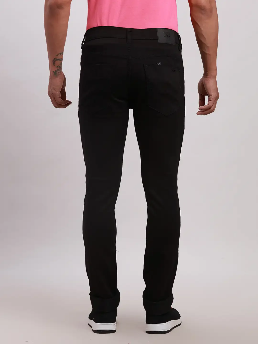 Parx Men Black Jacquard Skinny Fit Cotton Blend Jeans - Image 4