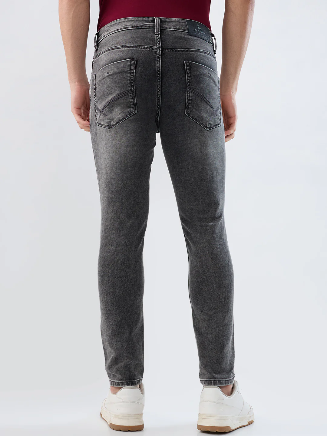 Parx Men Black Knitted Low Rise Skinny Cropped Fit Cotton Blend Jeans - Image 4