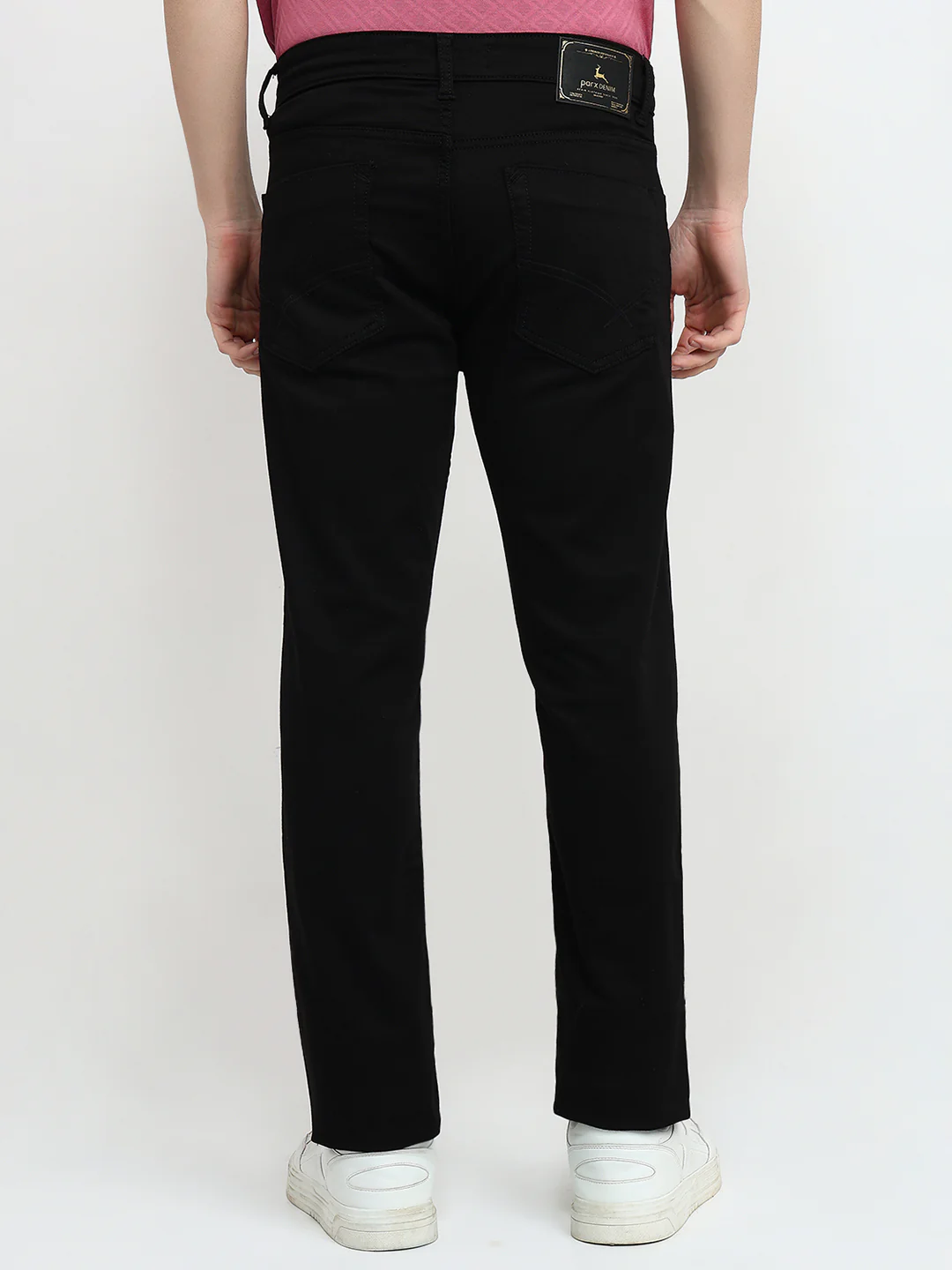 Parx Men Black Knitted Slim Tapered Fit Cotton Blend Jeans - Image 4