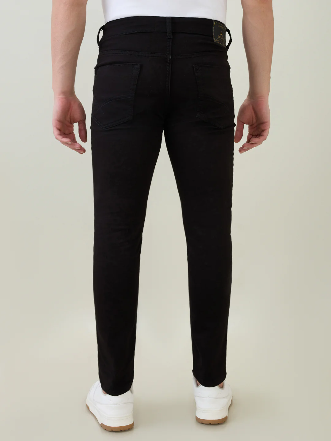 Parx Men Black Knitted Slim Tapered Fit Cotton Blend Jeans - Image 4