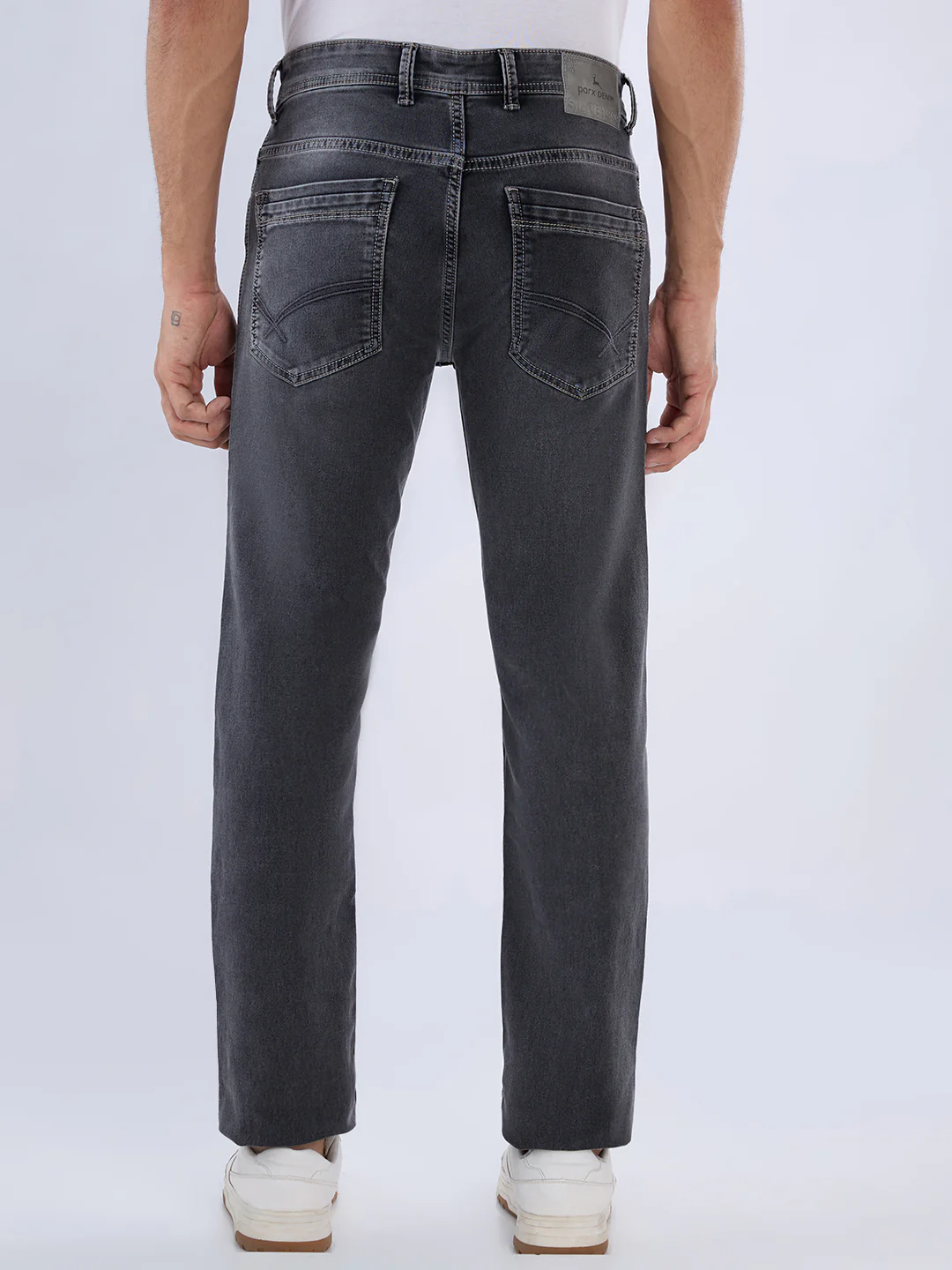 Parx Men Black Low Rise Tapered Fit Twill Jeans - Image 4