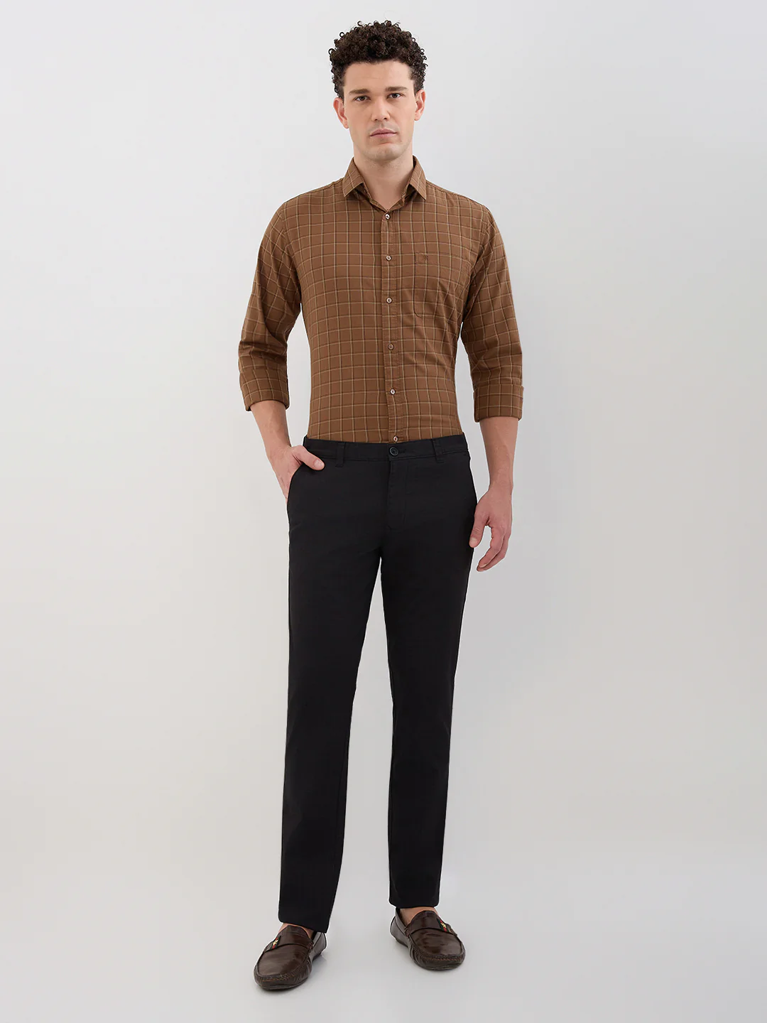 Parx Men Black Print Low Rise Tapered Cotton Blend Trouser - Image 5
