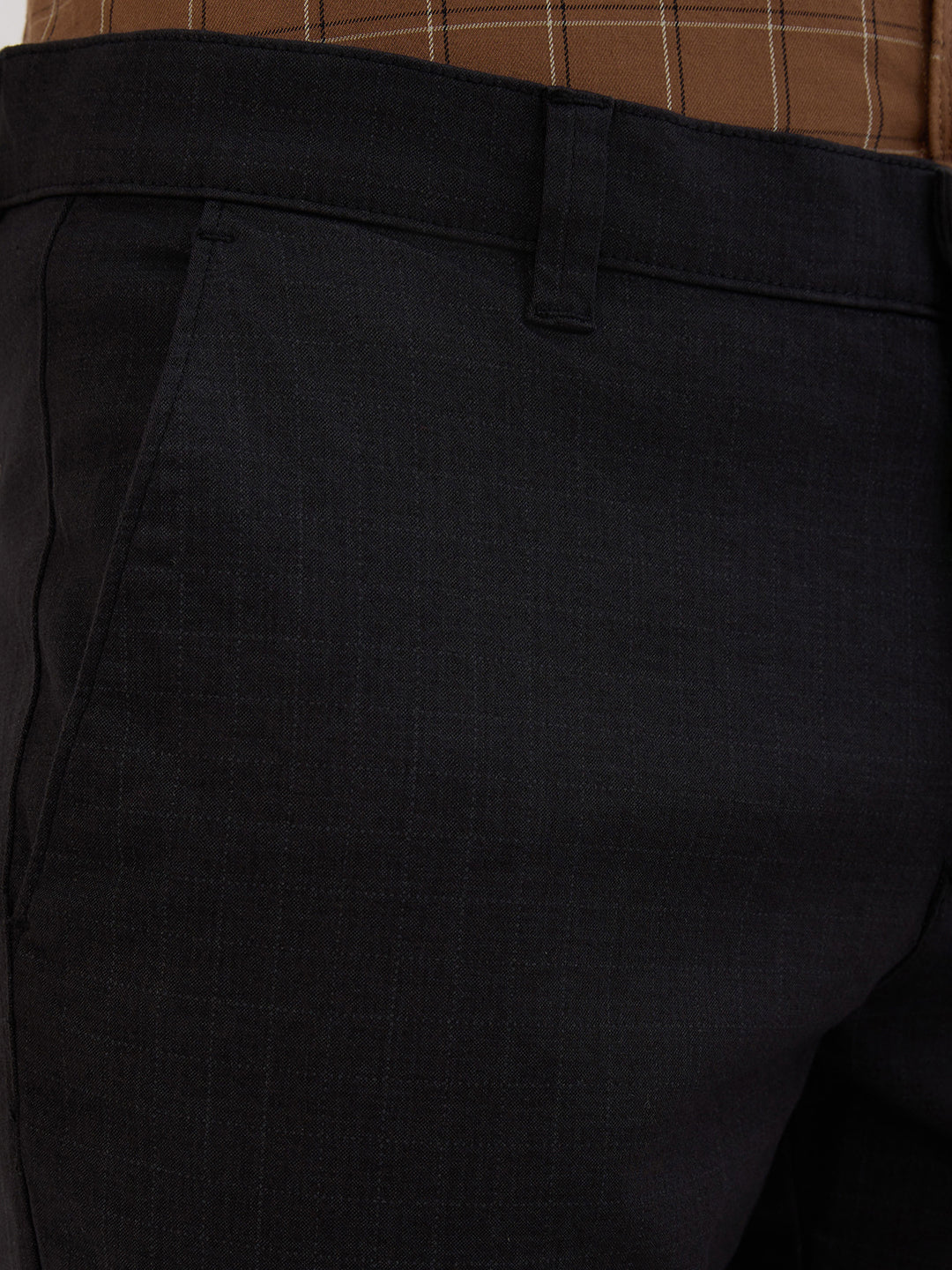 Parx Men Black Print Low Rise Tapered Cotton Blend Trouser - Image 7