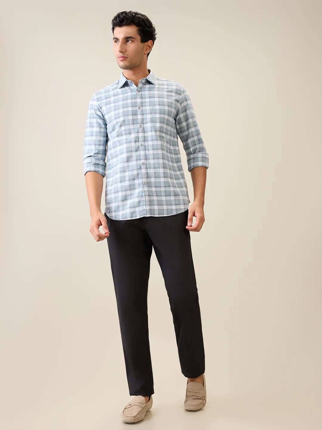 Parx Men Black Printed Low Rise Tapered Fit Cotton Blend Trouser - Image 5