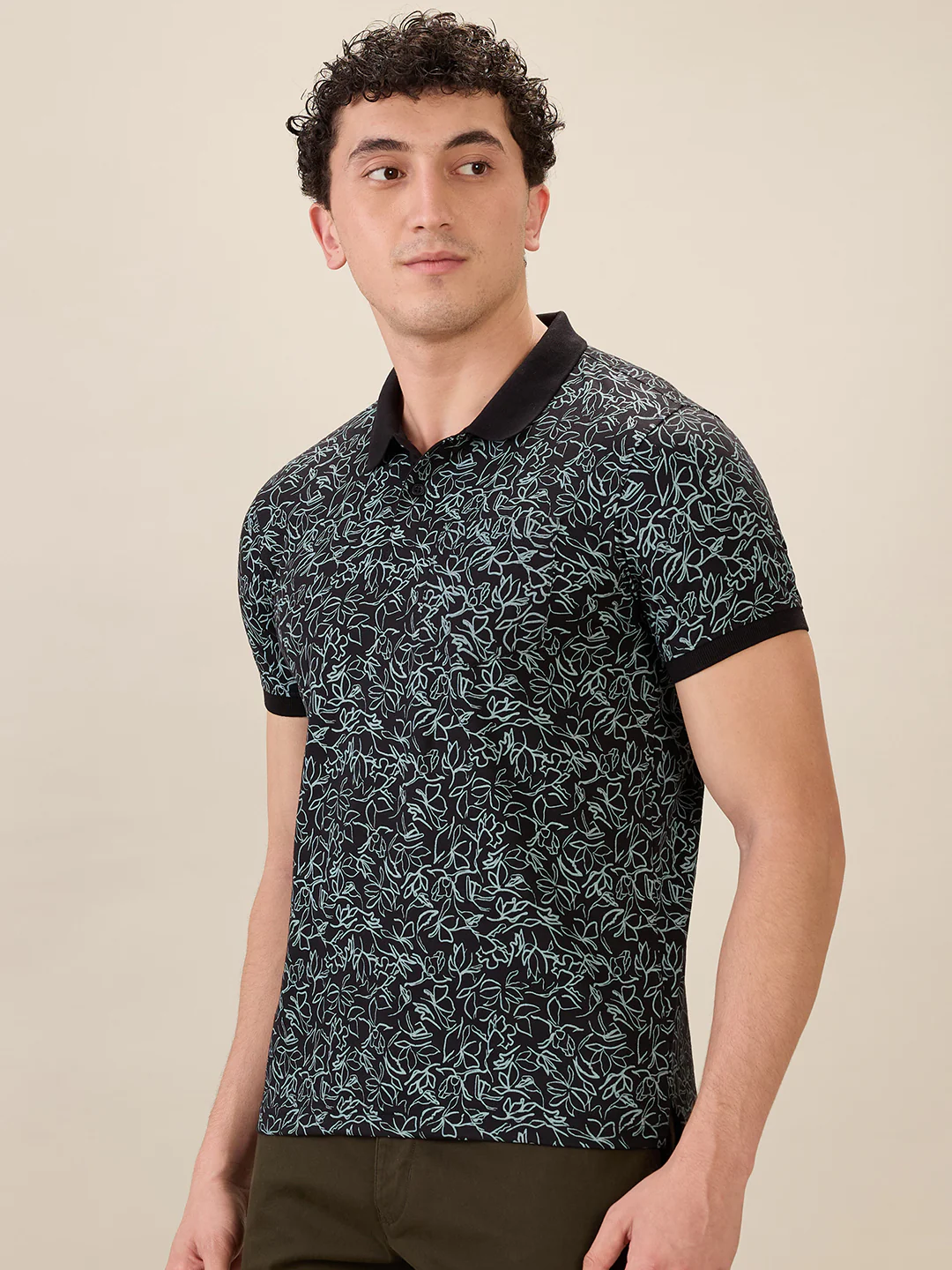 Parx Men Black Printed Regular Fit Cotton Blend Half Sleeve T-Shirt - Image 3