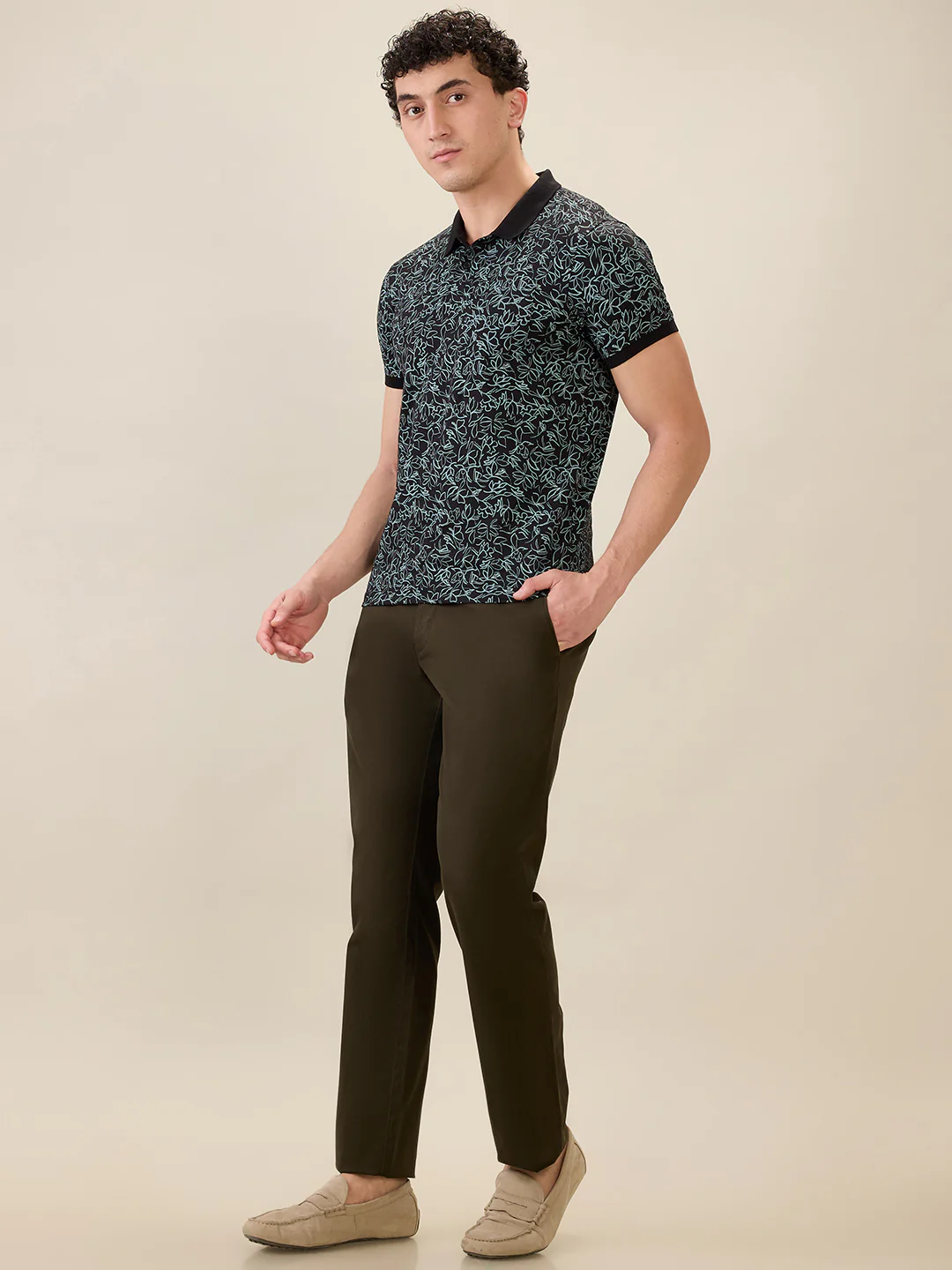 Parx Men Black Printed Regular Fit Cotton Blend Half Sleeve T-Shirt - Image 5