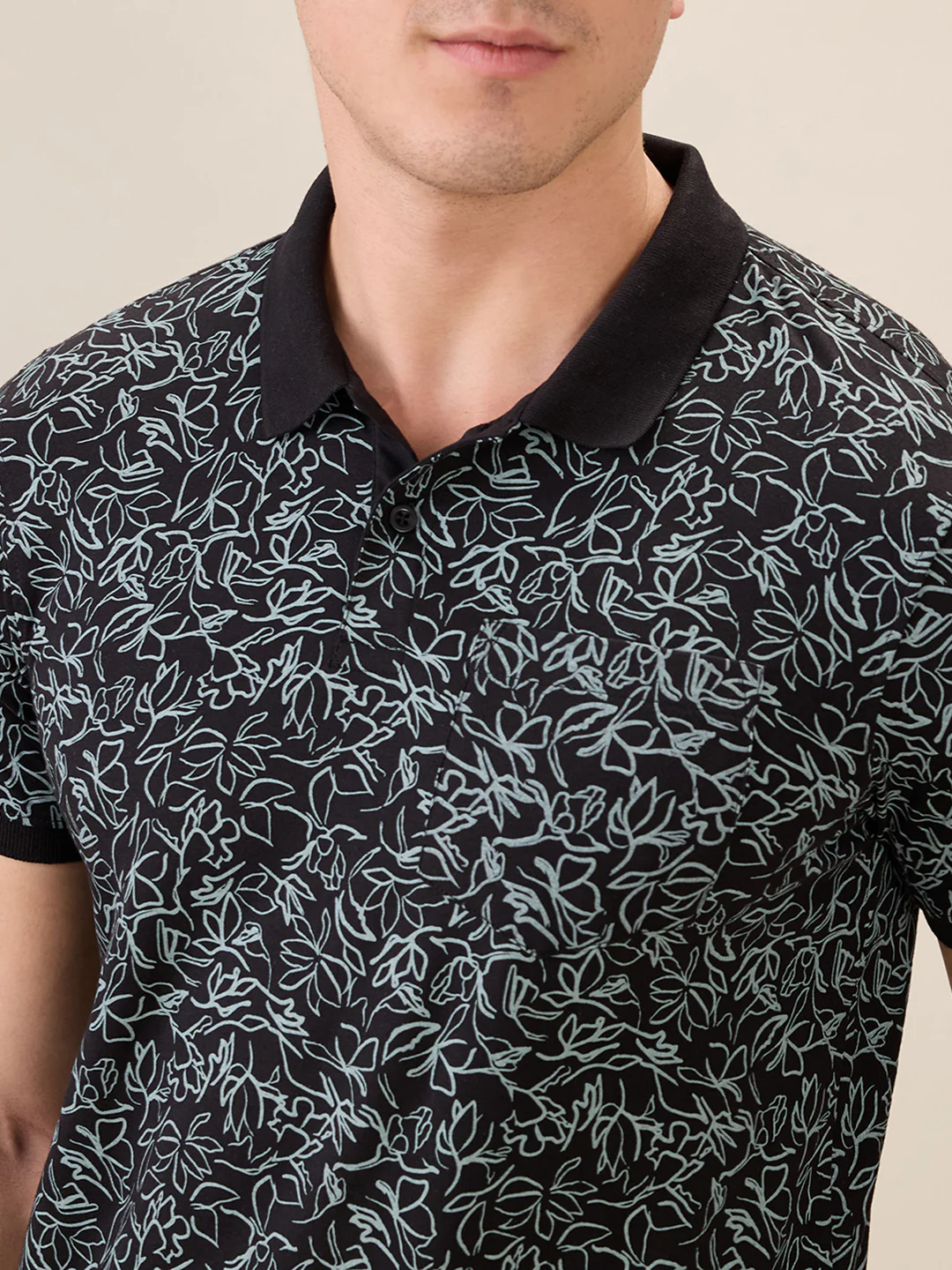 Parx Men Black Printed Regular Fit Cotton Blend Half Sleeve T-Shirt - Image 6