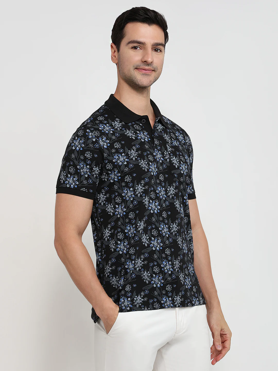 Parx Men Black Printed Regular Fit Cotton T-Shirt - Image 3
