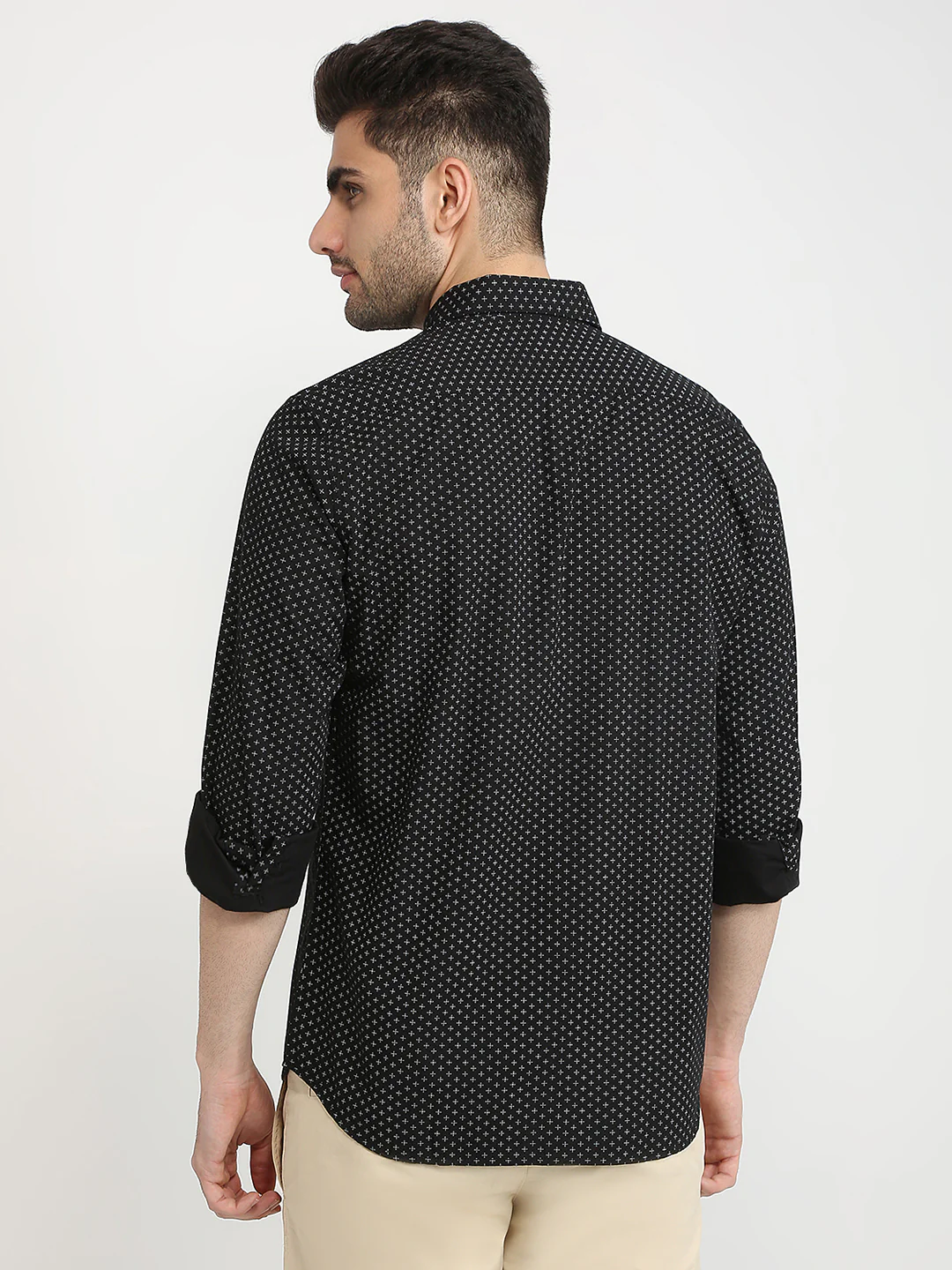 Parx Men Black Printed Slim Fit Cotton Casual Shirt - Image 4