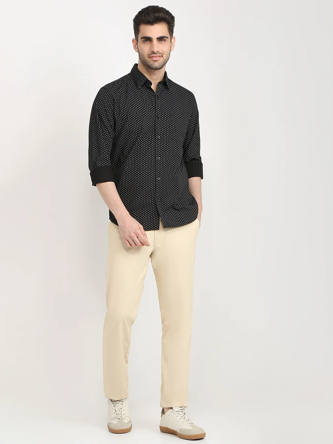 Parx Men Black Printed Slim Fit Cotton Casual Shirt - Image 5