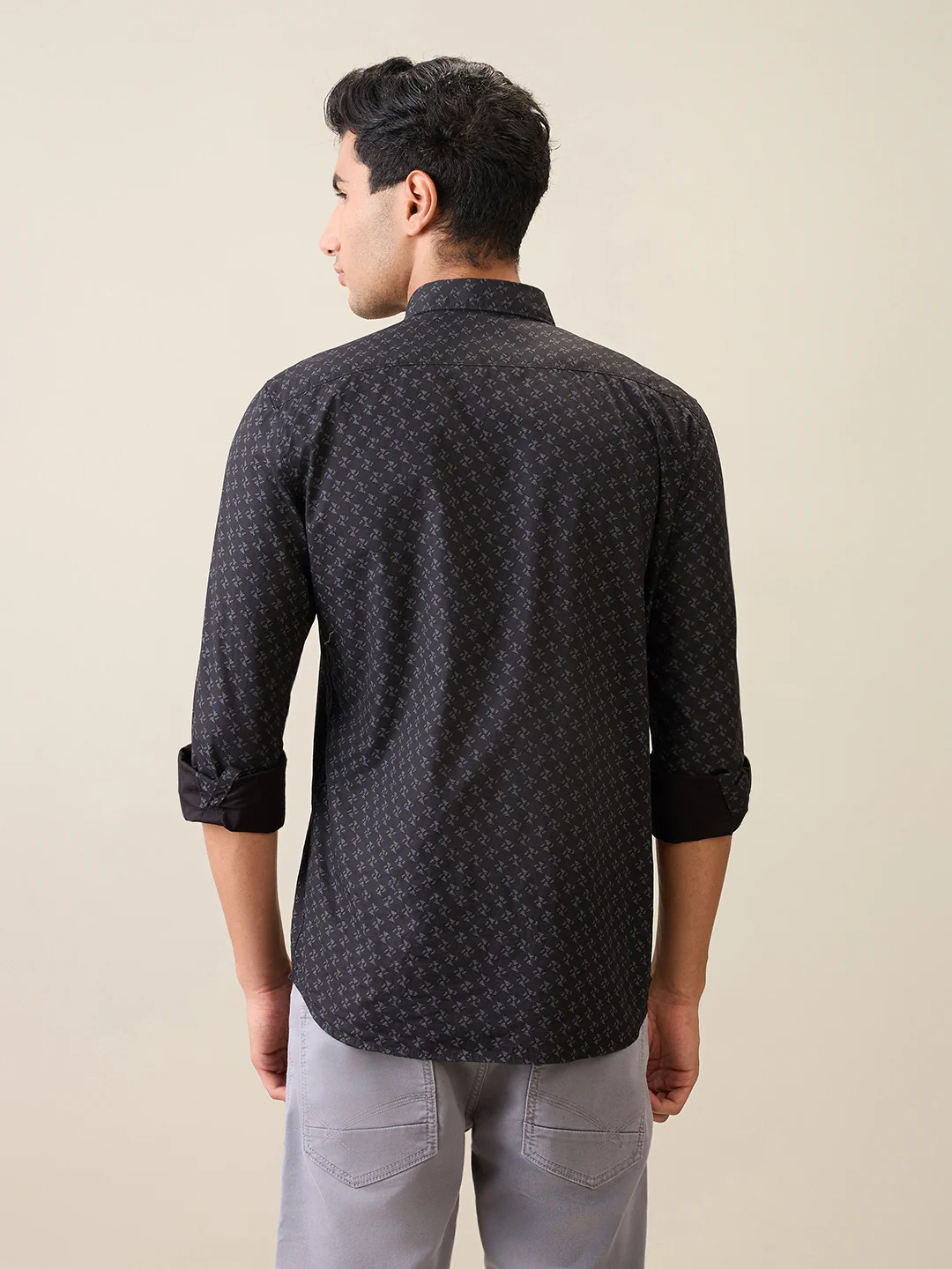 Parx Men Black Printed Slim Fit Cotton Casual Shirt - Image 4