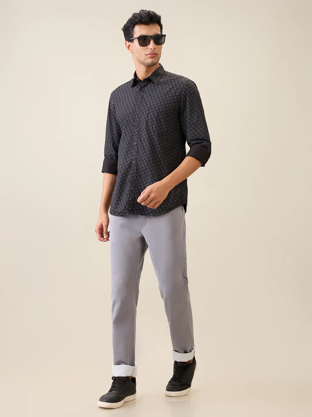 Parx Men Black Printed Slim Fit Cotton Casual Shirt - Image 6