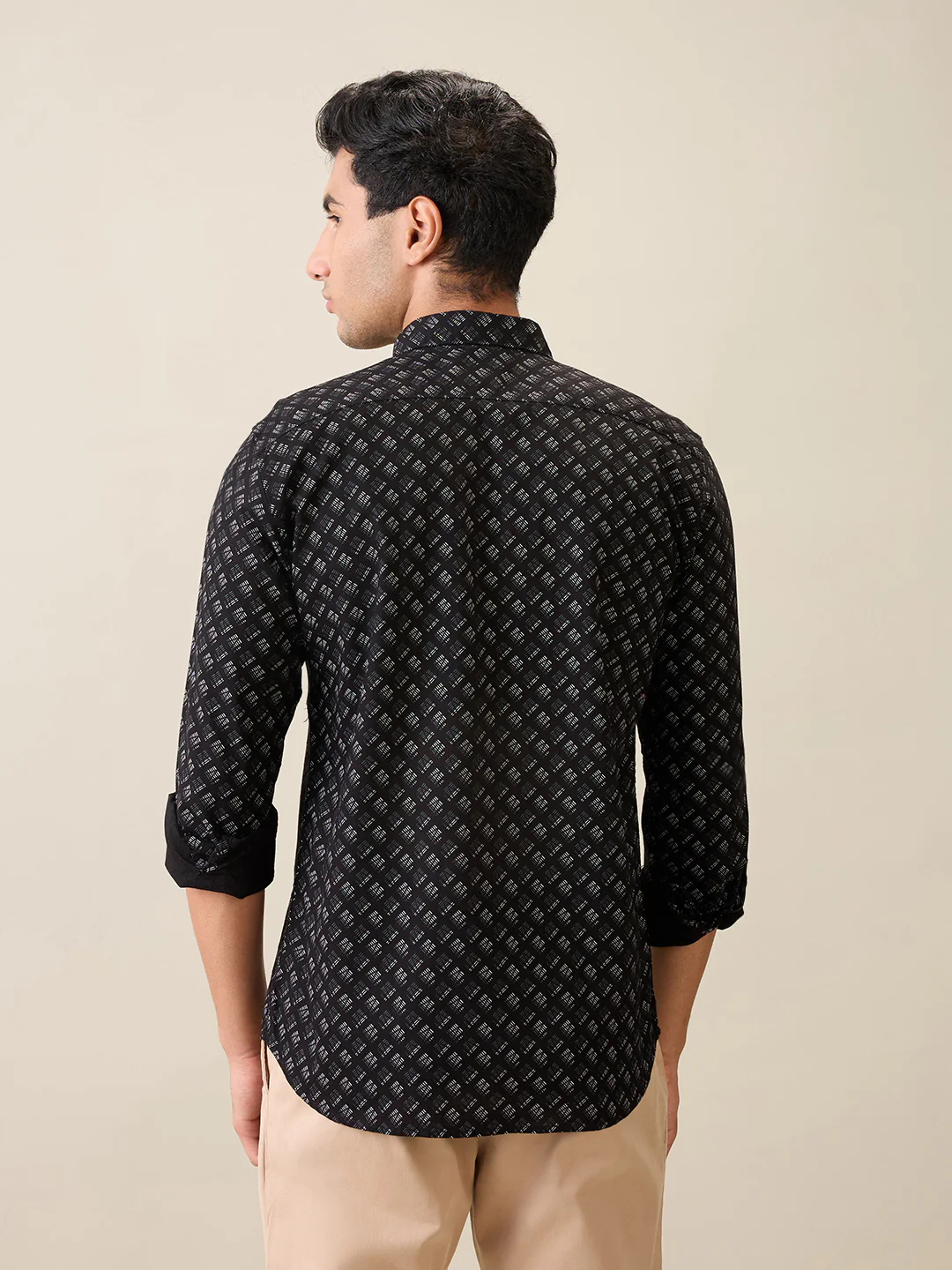 Parx Men Black Printed Slim Fit Cotton Casual Shirt - Image 4