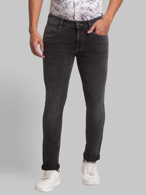Parx Men Black Skinny Fit Plain Jeans