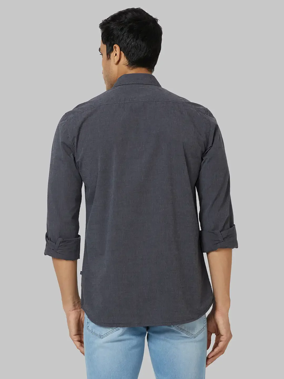 Parx Men Grey Solid Slim Fit Cotton Casual Shirt - Image 4