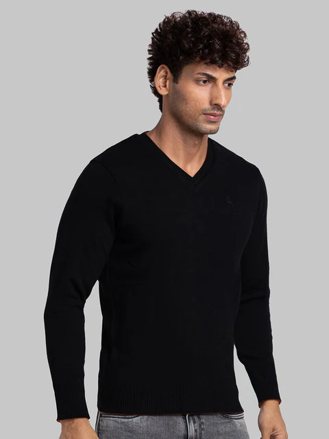 Parx Men Black Solid Acrylic Sweater - Image 2