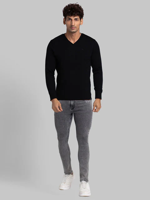 Parx Men Black Solid Acrylic Sweater - Image 5