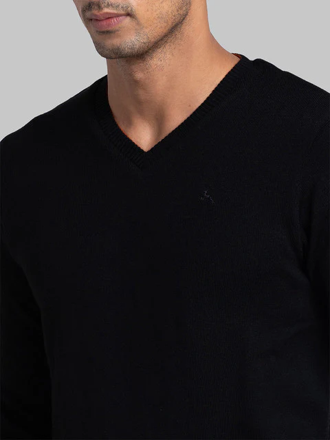 Parx Men Black Solid Acrylic Sweater - Image 6