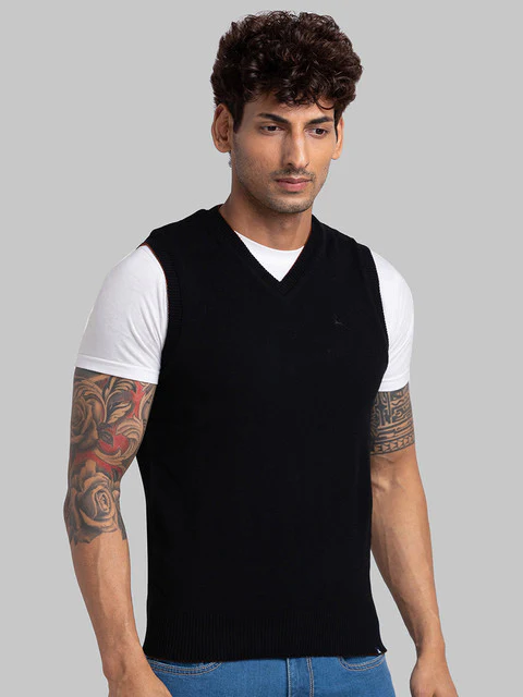 Parx Men Black Solid Acrylic Sweater - Image 2