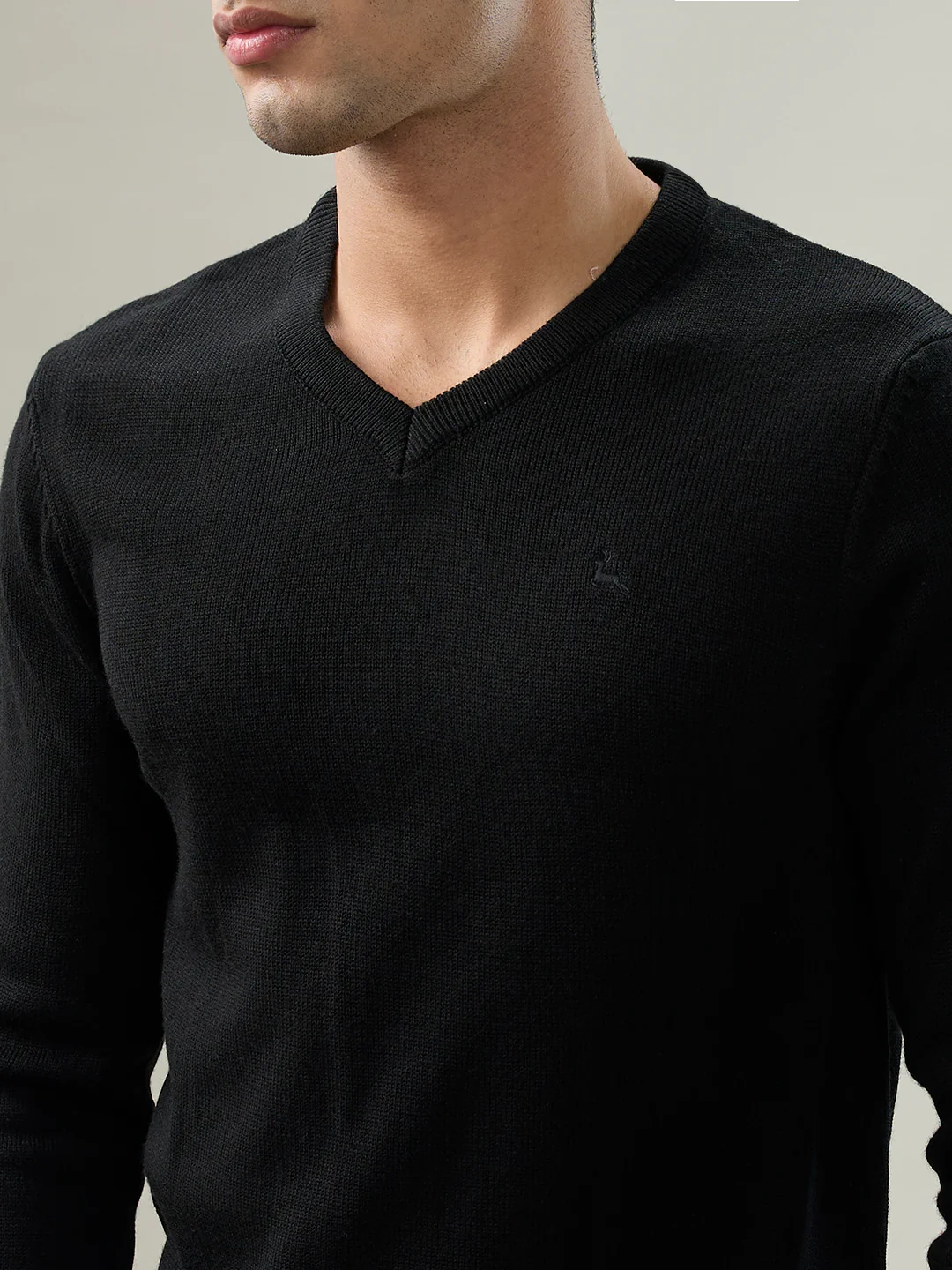 Parx Men Black Solid Acrylic Sweatshirt - Image 6