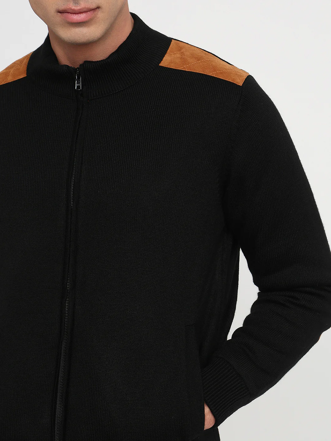 Parx Men Black Solid Acrylic Sweatshirt - Image 6