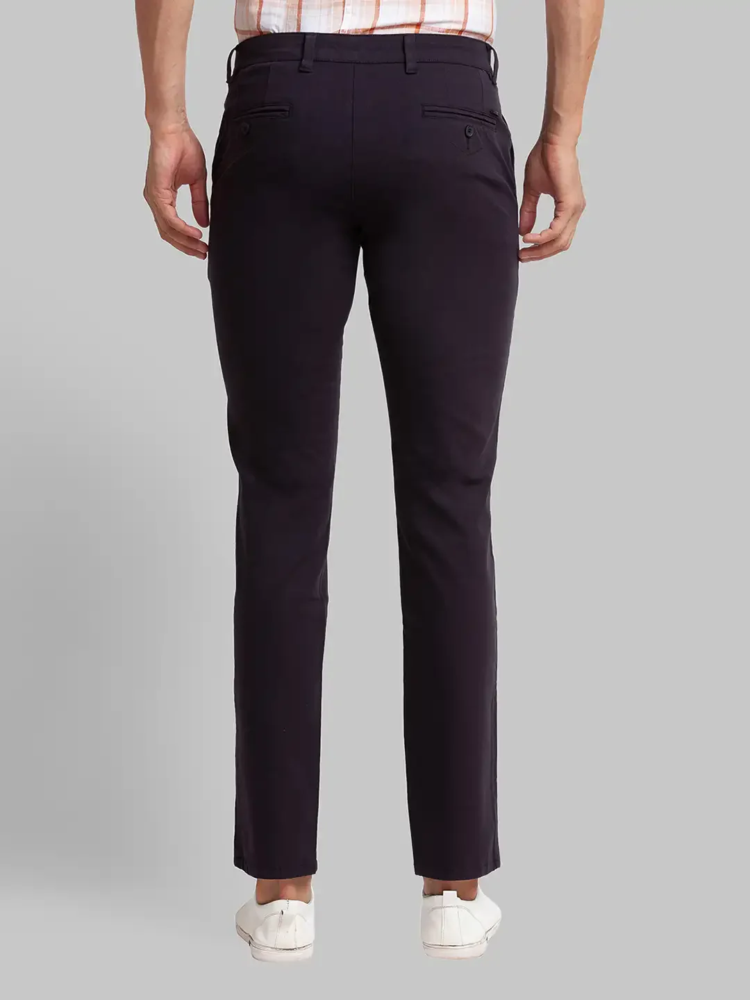 Parx Men Black Solid Lrt Fit Cotton Blend Trouser - Image 4