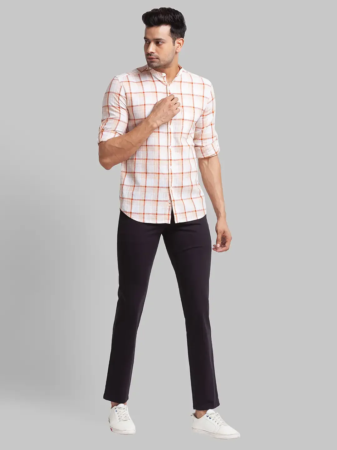 Parx Men Black Solid Lrt Fit Cotton Blend Trouser - Image 5