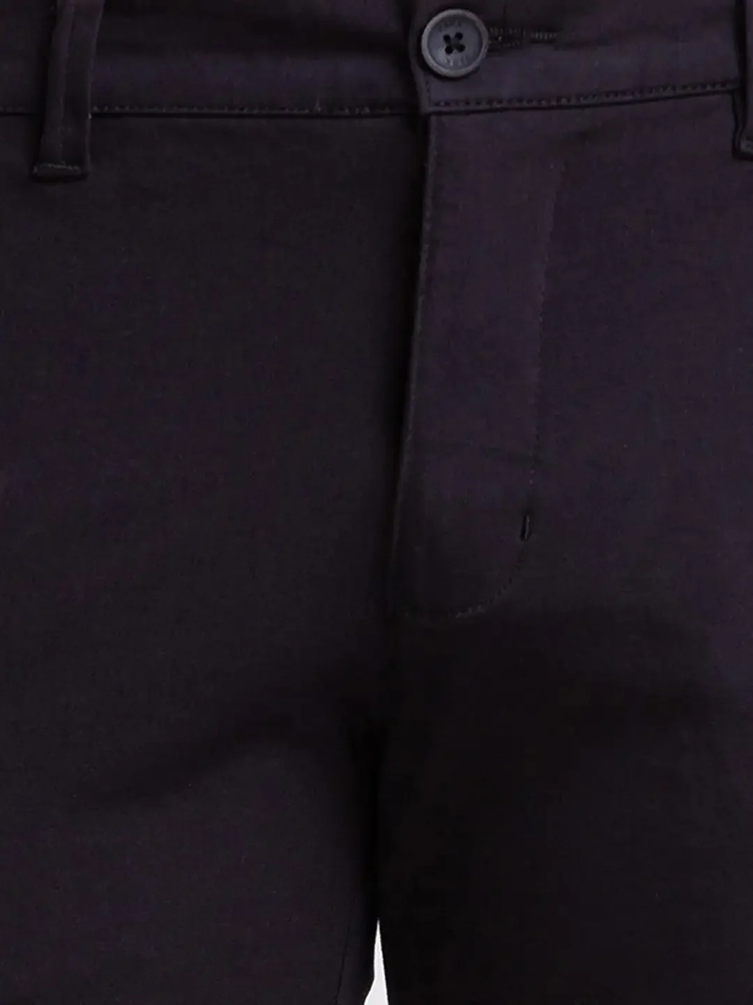 Parx Men Black Solid Lrt Fit Cotton Blend Trouser - Image 7