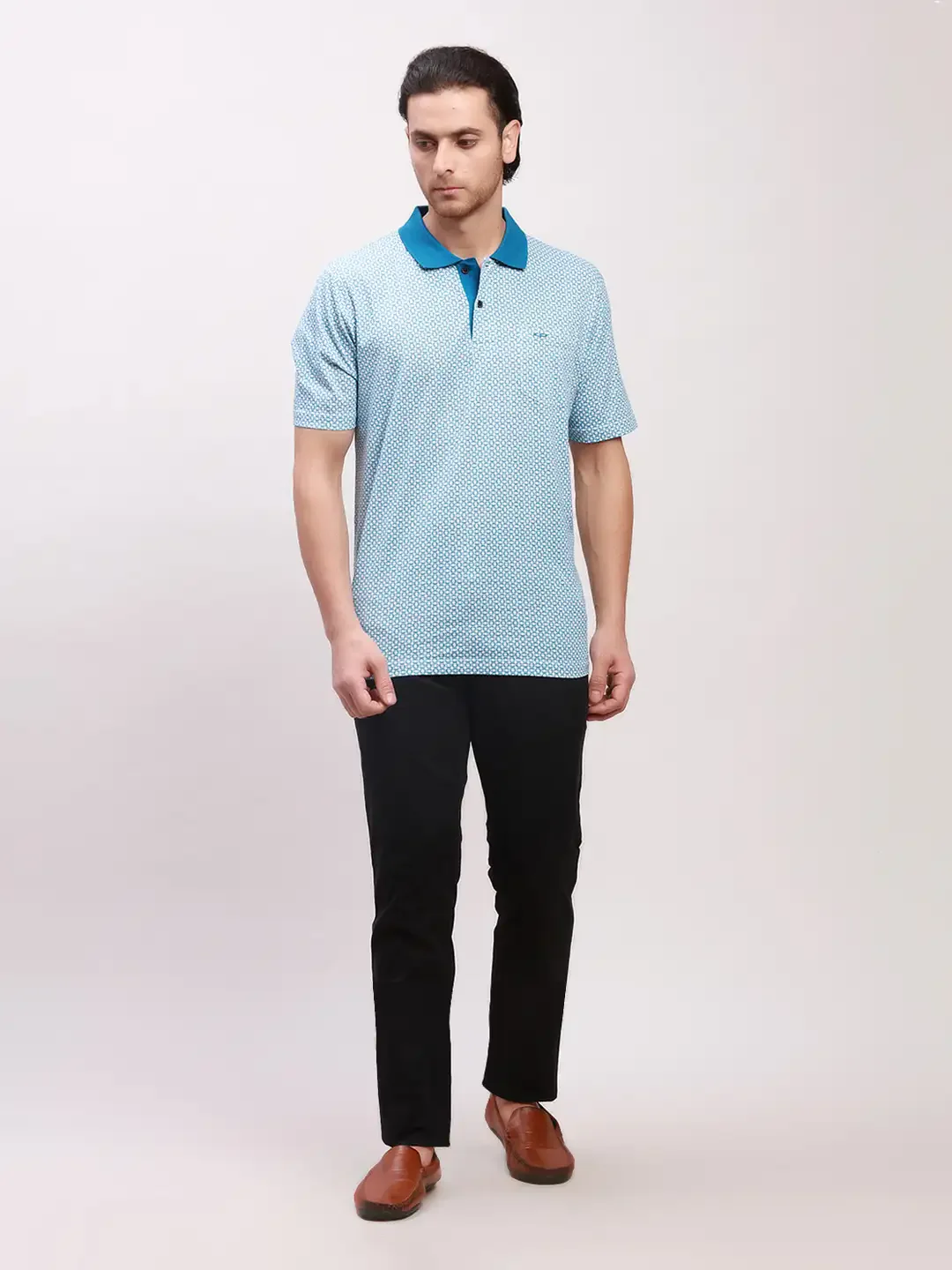 Parx Men Black Solid Lrt Fit Cotton Blend Trousers - Image 5
