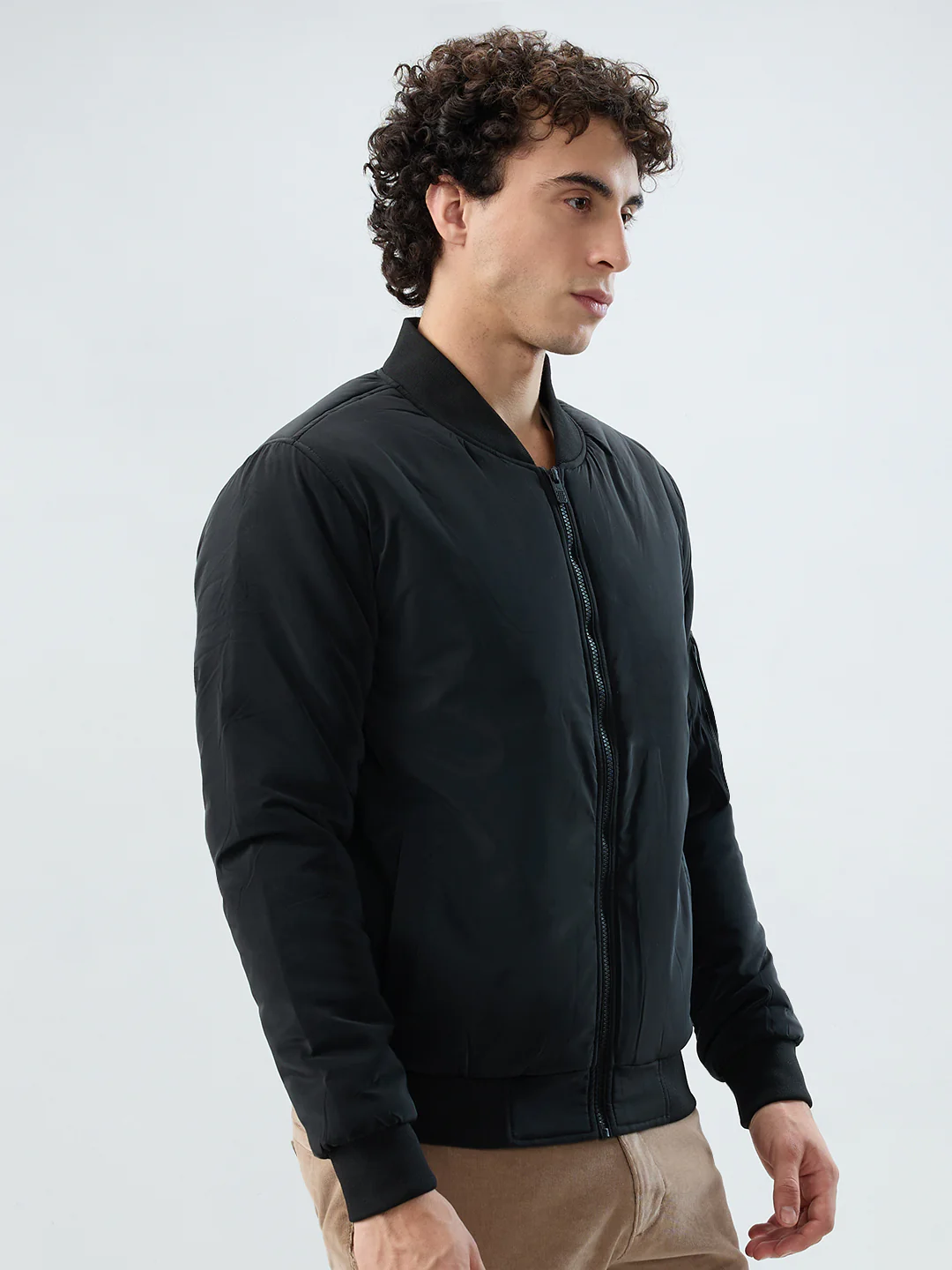 Parx Men Black Solid Polyester Jacket/Winterwear - Image 2