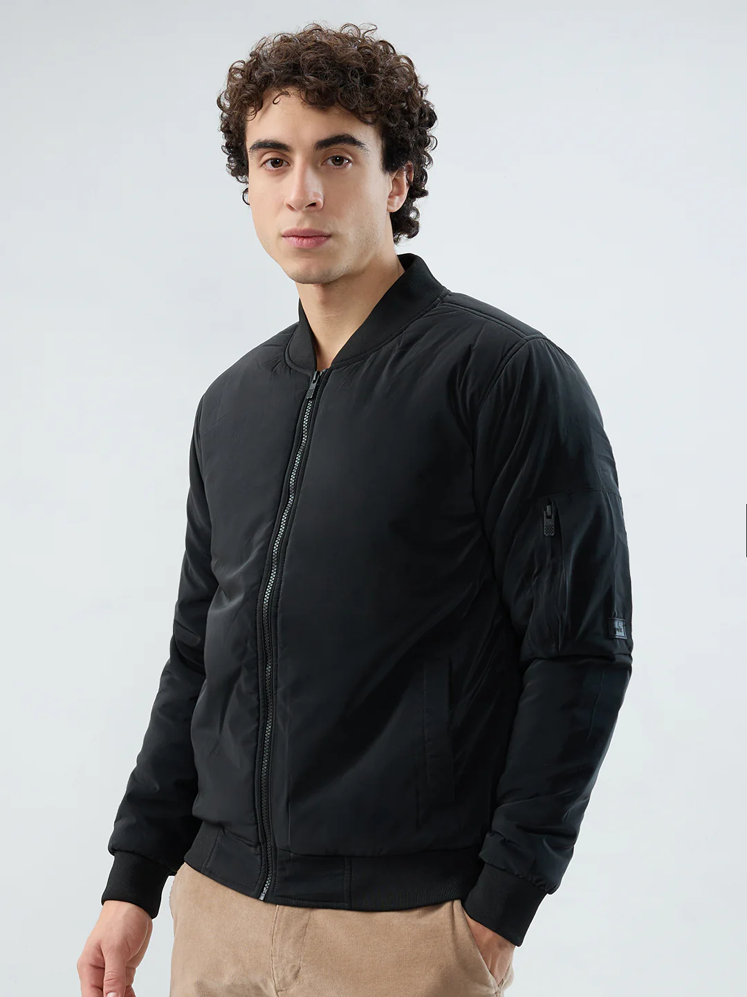 Parx Men Black Solid Polyester Jacket/Winterwear - Image 3