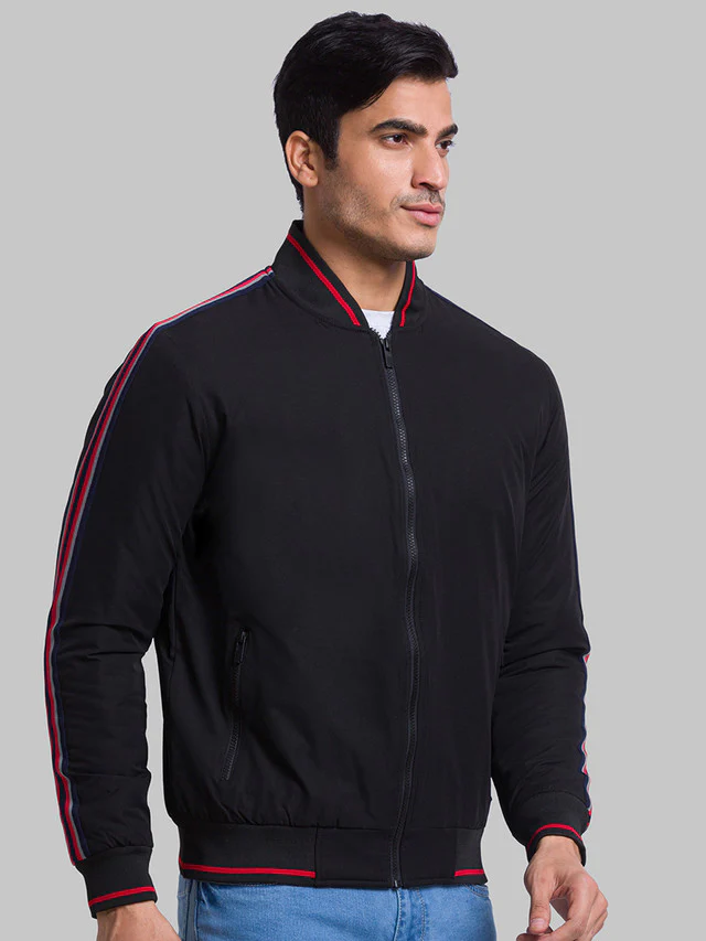 Parx Men Black Solid Polyester Jacket - Image 2