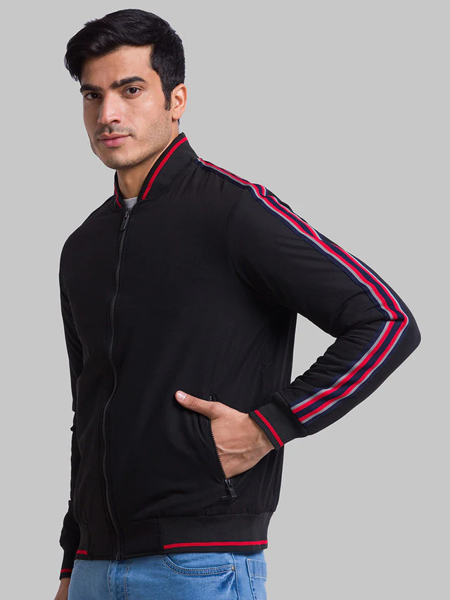 Parx Men Black Solid Polyester Jacket - Image 3