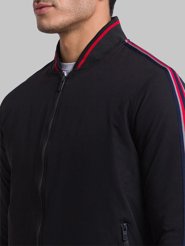 Parx Men Black Solid Polyester Jacket - Image 6