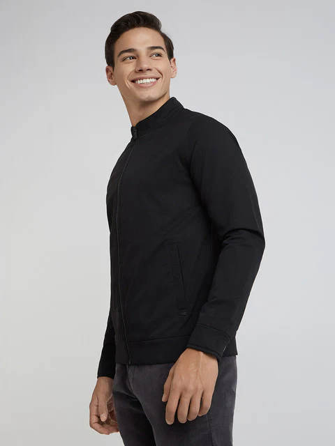 Parx Men Black Solid Polyester Jacket - Image 3