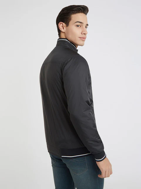 Parx Men Black Solid Polyester Jacket - Image 4