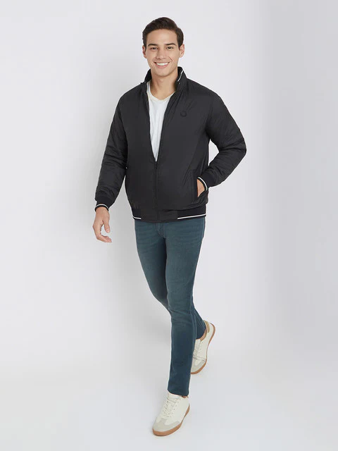 Parx Men Black Solid Polyester Jacket - Image 5