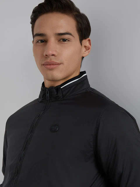 Parx Men Black Solid Polyester Jacket - Image 6