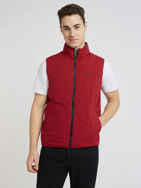 Parx Men Black Solid Polyester Jacket