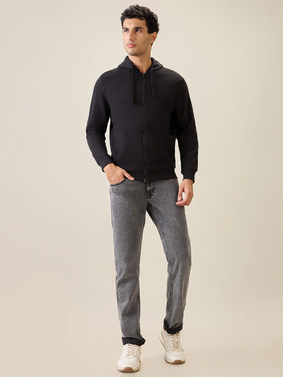 Parx Men Black Solid Regular Fit Cotton Blend Full Sleeve Sweatshirt - Image 5