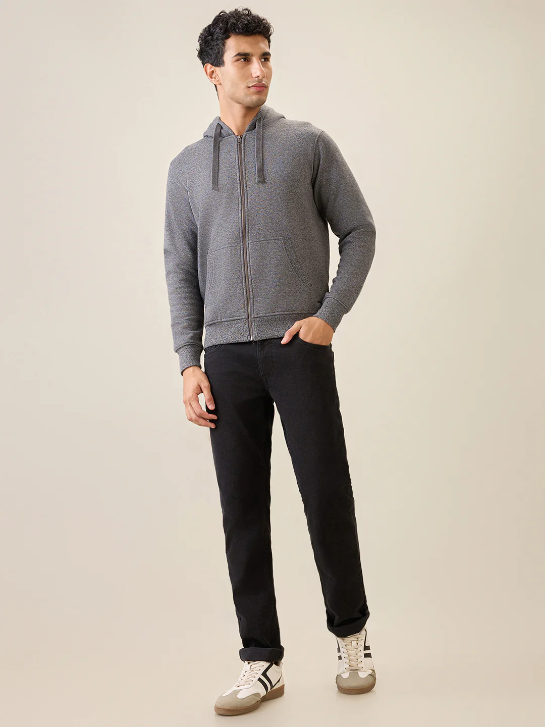 Parx Men Black Solid Regular Fit Cotton Blend Full Sleeve Sweatshirt - Image 5