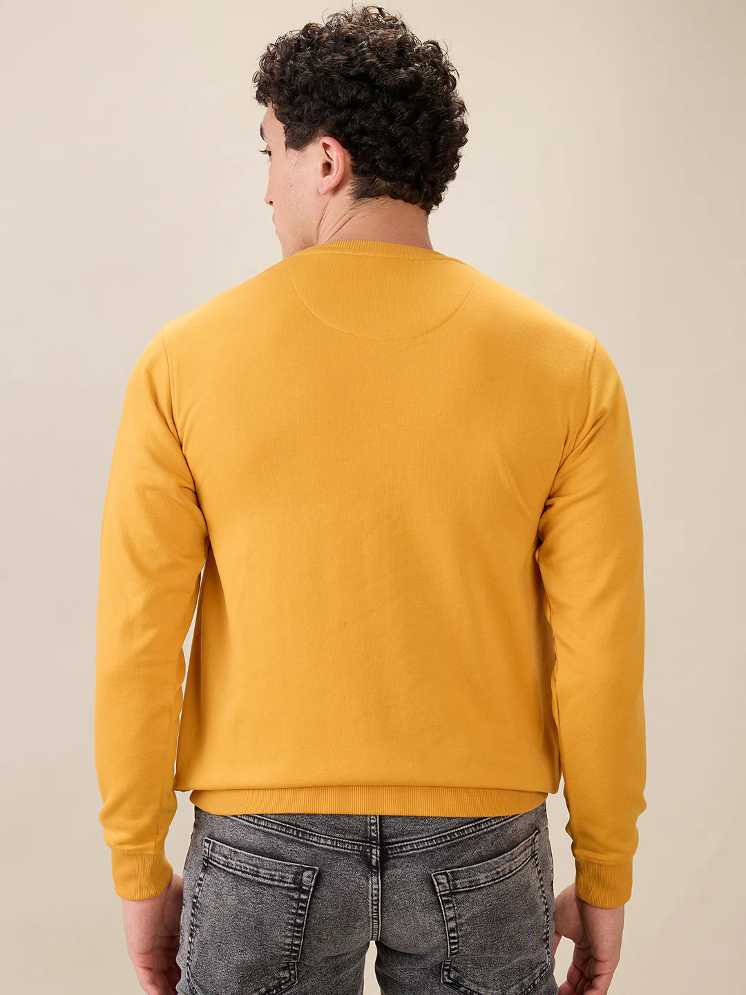 Parx Men Black Solid Regular Fit Cotton Blend Sweatshirt - Image 4