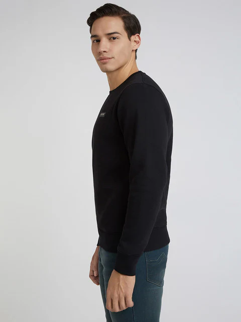 Parx Men Black Regular Fit Solid Sweatshirt - Image 3