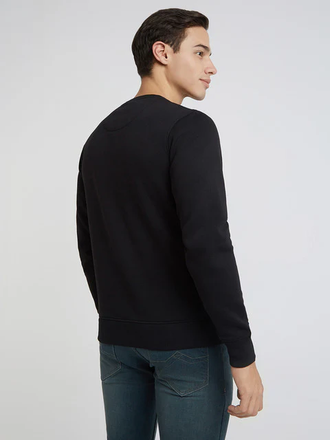 Parx Men Black Regular Fit Solid Sweatshirt - Image 4
