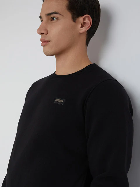 Parx Men Black Regular Fit Solid Sweatshirt - Image 6